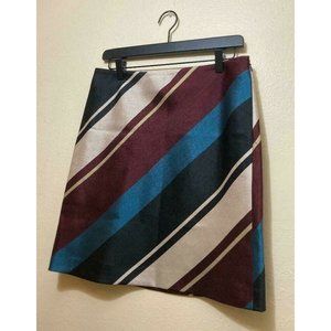 Ann Taylor Diagonal Striped Multi-Color Mini Skirt Women's Size 6
